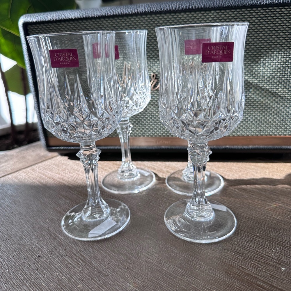 Clear Crystal Wine Goblets - Set of 4 - Picture 1 of 5